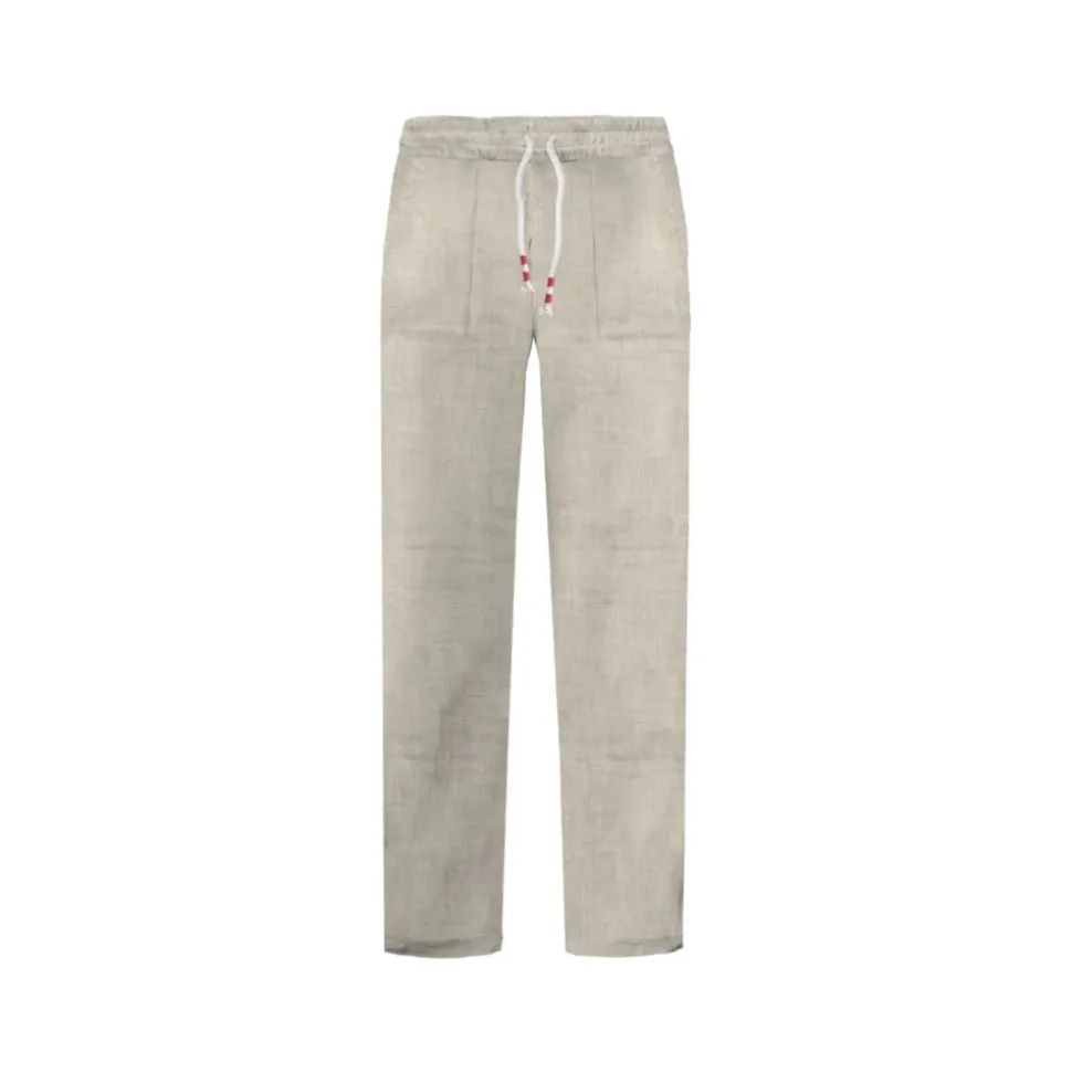 Pantaloni lunghi in lino con coulisse