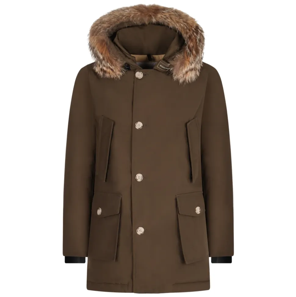 Parka artico con bordo in pelliccia removibile