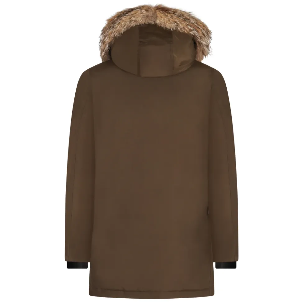 Parka artico con bordo in pelliccia removibile