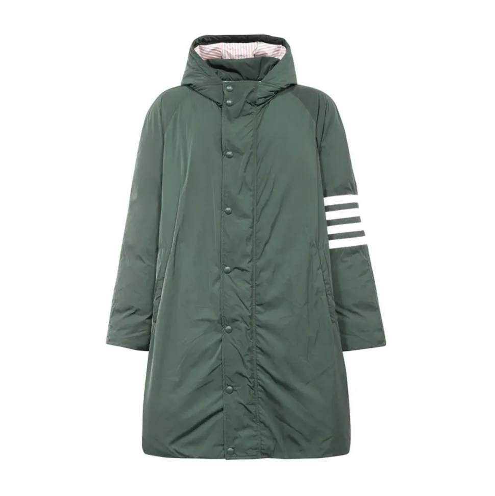 Parka in Tessuto Tecnico con Dettaglio a Righe