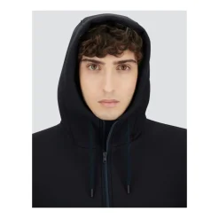 Parka Lungo Blu in Scuba a 3 Strati