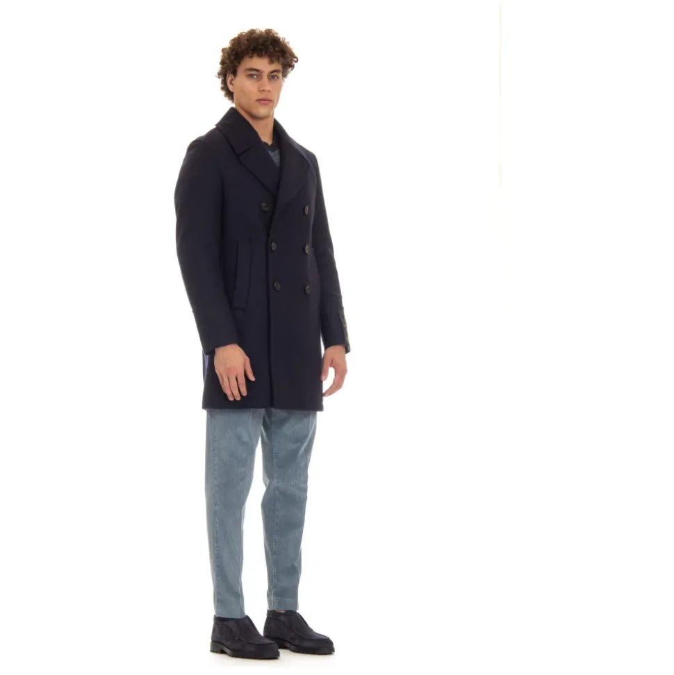 Peacoat Blu con Bottoni in Corno