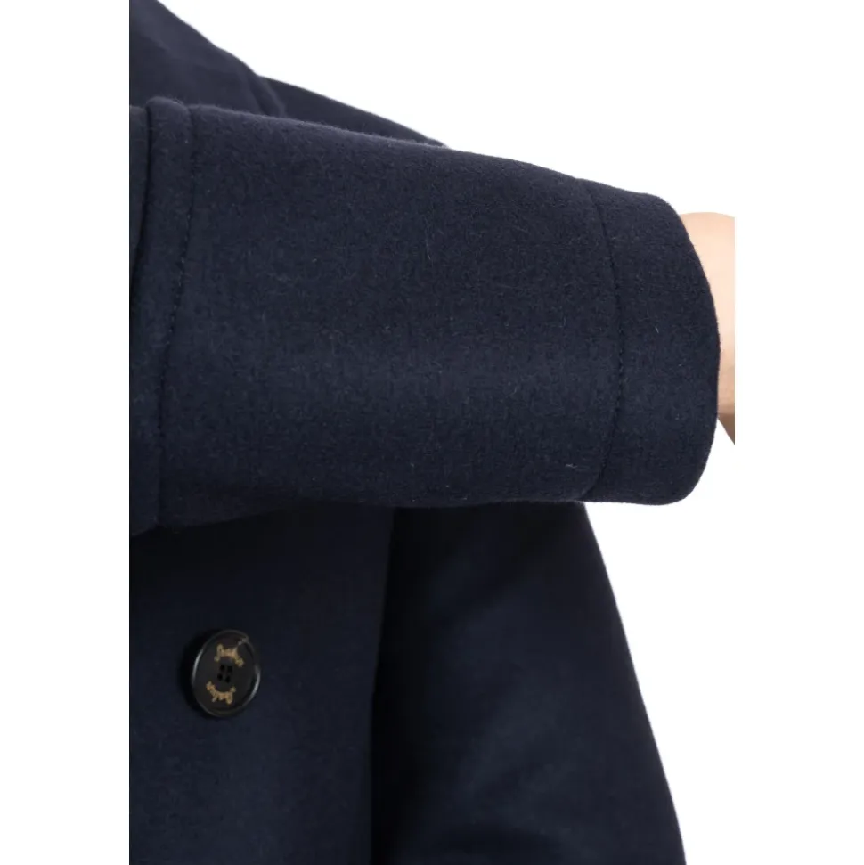 Peacoat Blu con Bottoni in Corno