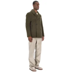 Peacoat verde con fodera in grafene