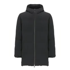Piumino Nero Imbottito con Cappuccio