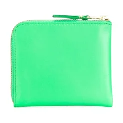 Portafoglio in pelle verde con dettagli dorati