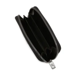 Portafoglio in Pelle con Zip e Logo Metallico Iconico