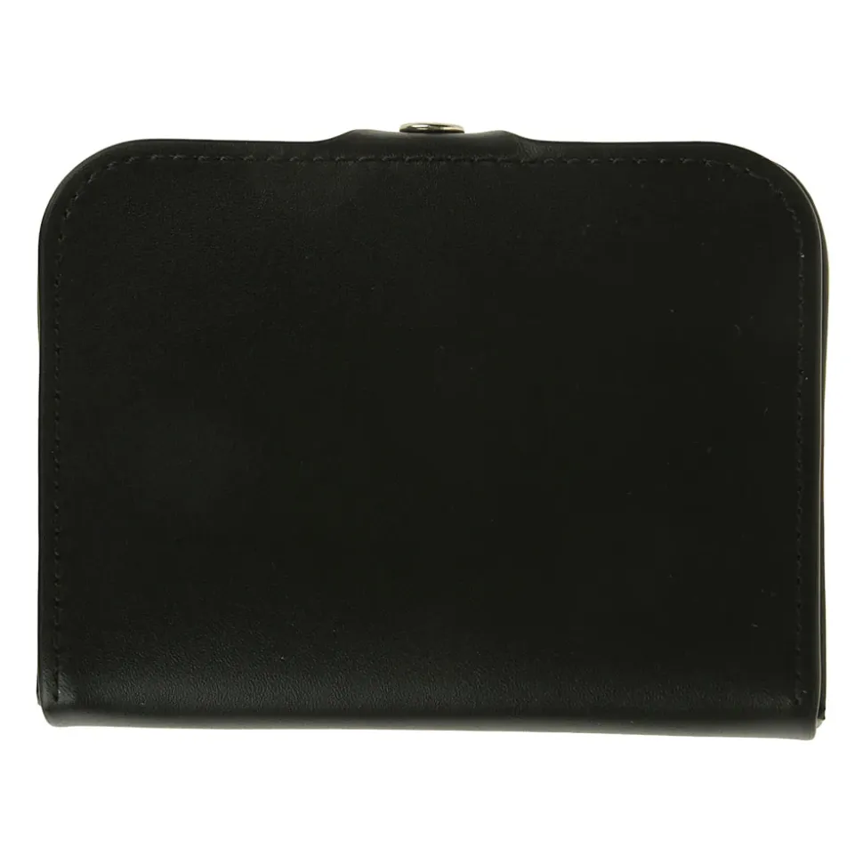 Portamonete in Pelle Marrone con Chiusura a Scatto