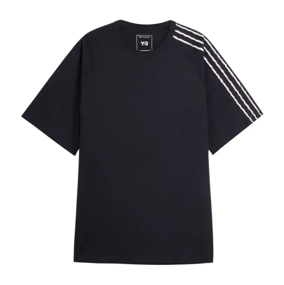 Raw Edge 3-Stripes Short Sleeve Tee