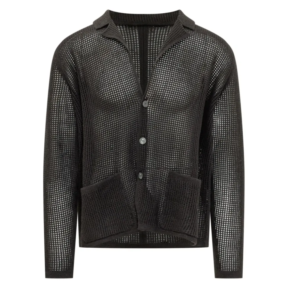 Rever Traforata Rete Cardigan