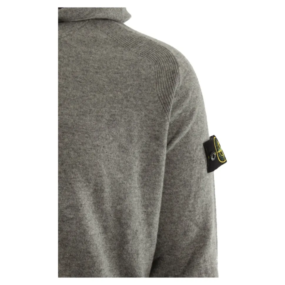 Ribbed-Trim Hoodie