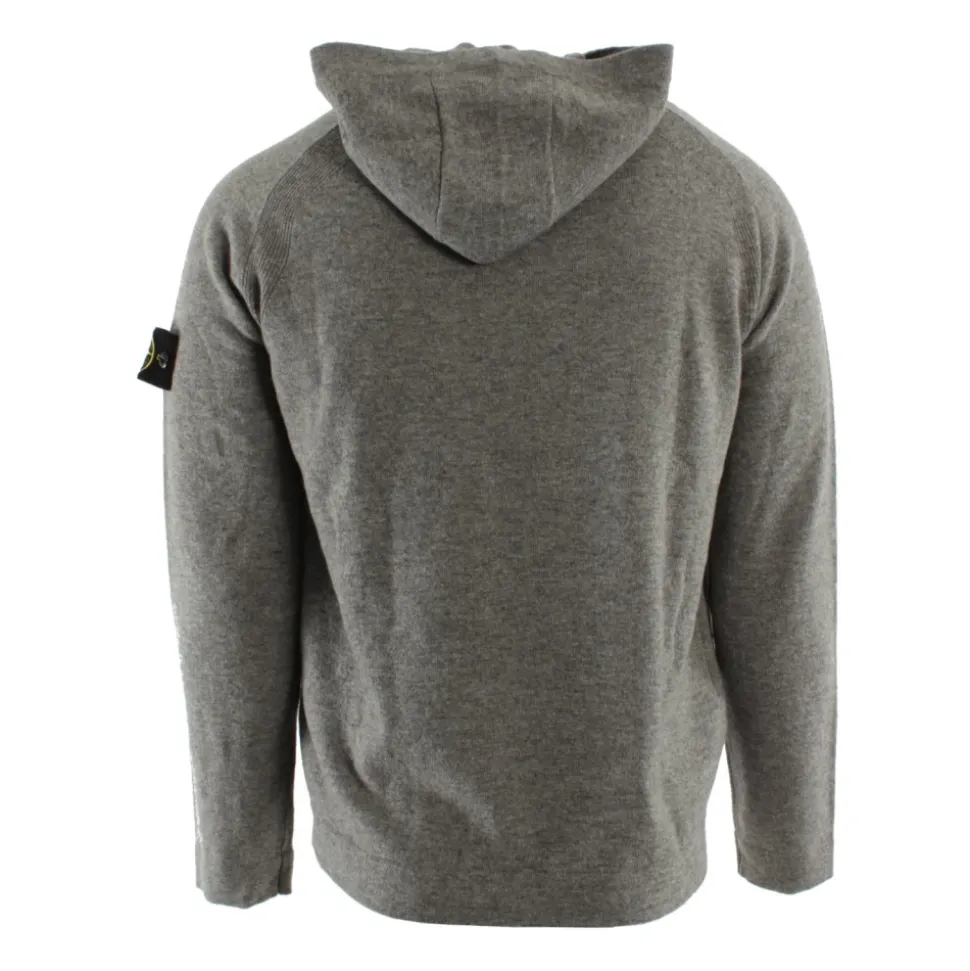 Ribbed-Trim Hoodie