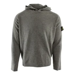Ribbed-Trim Hoodie