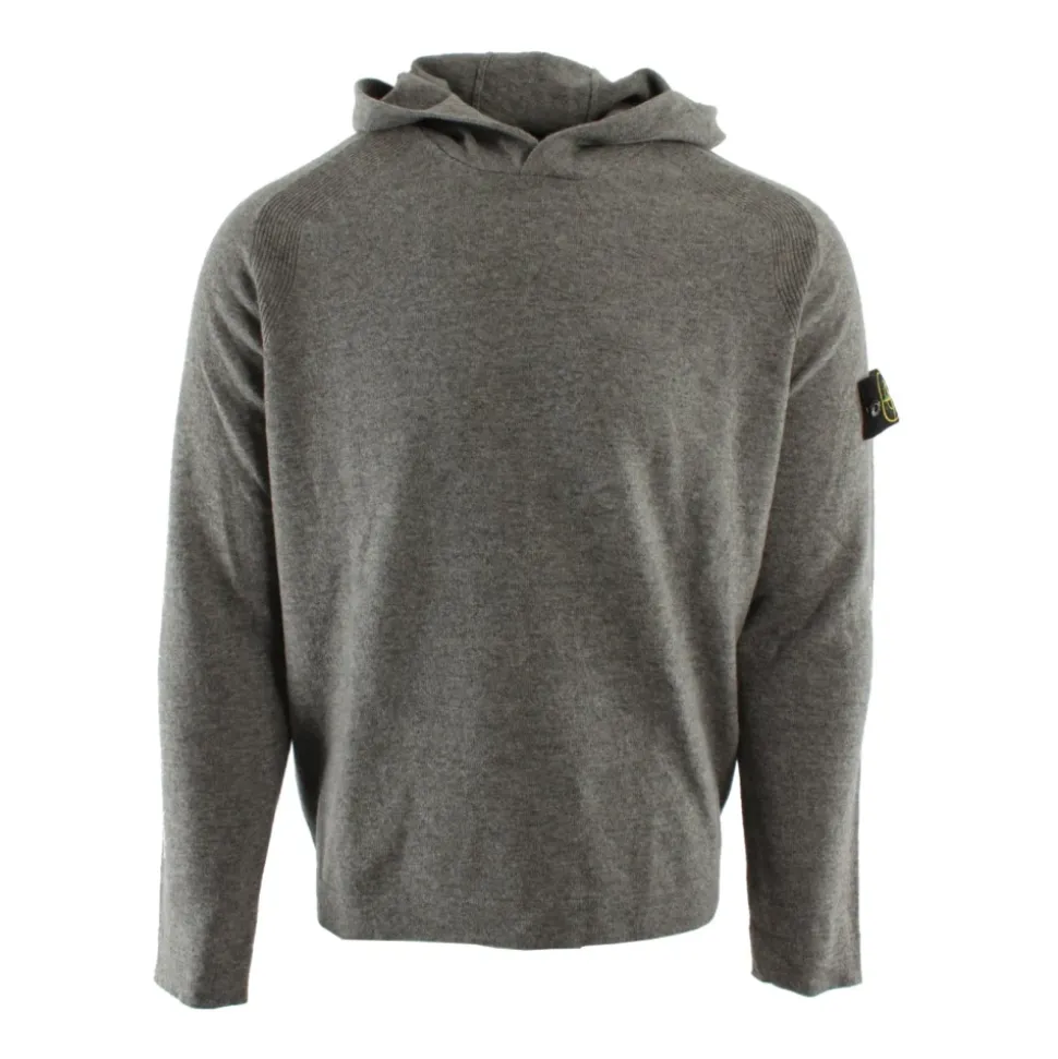 Ribbed-Trim Hoodie