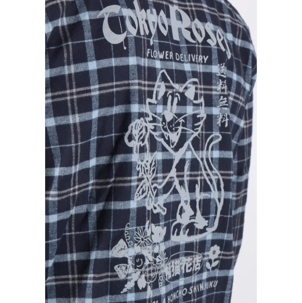 Roses Labour Camicia Flanella Blu