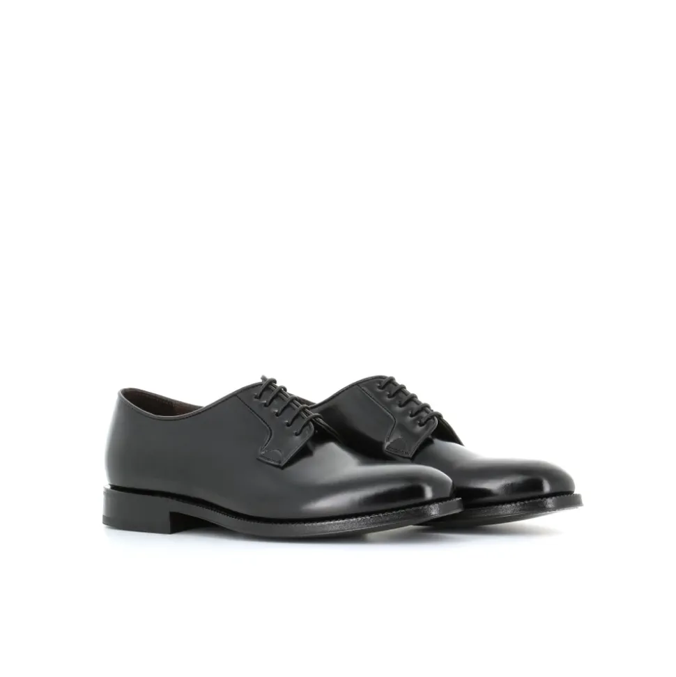 Scarpe Derby in pelle spazzolata nera