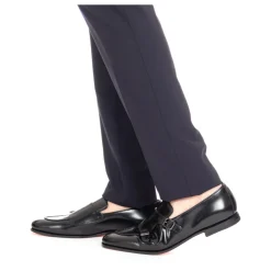 Scarpe Nere con Doppia Fibbia in Pelle