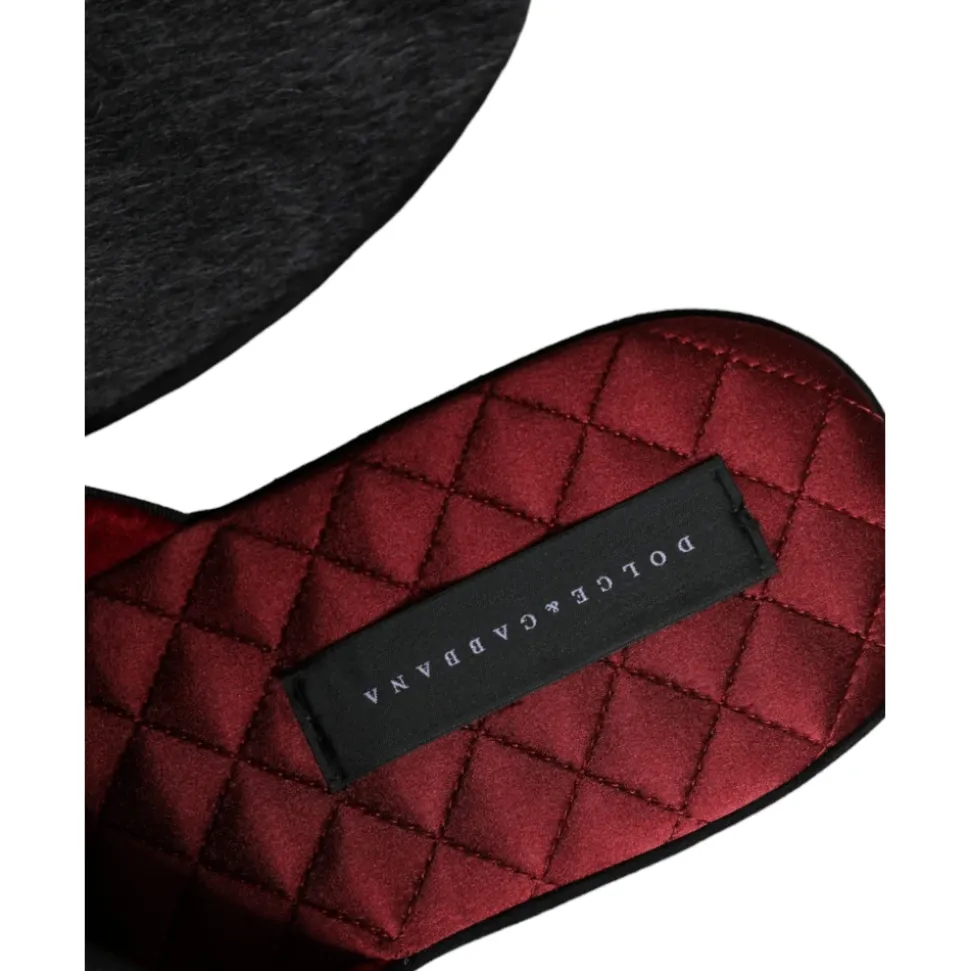 Scarpe slip on in pelliccia sintetica nera