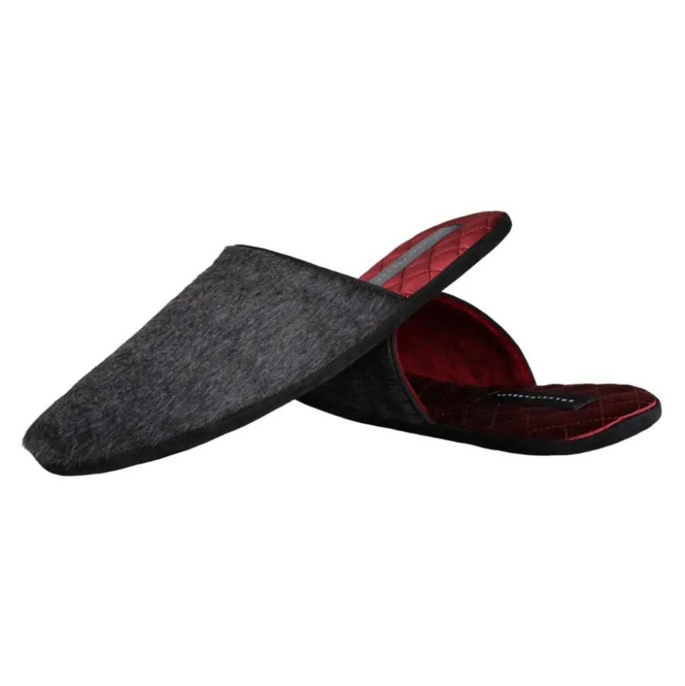 Scarpe slip on in pelliccia sintetica nera