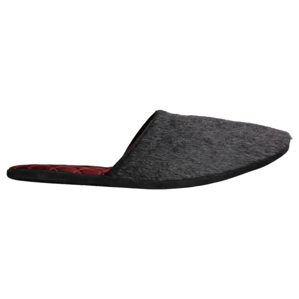 Scarpe slip on in pelliccia sintetica nera