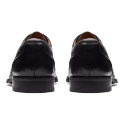 Scarpe Stringate in Pelle Nera con Motivo Brogue