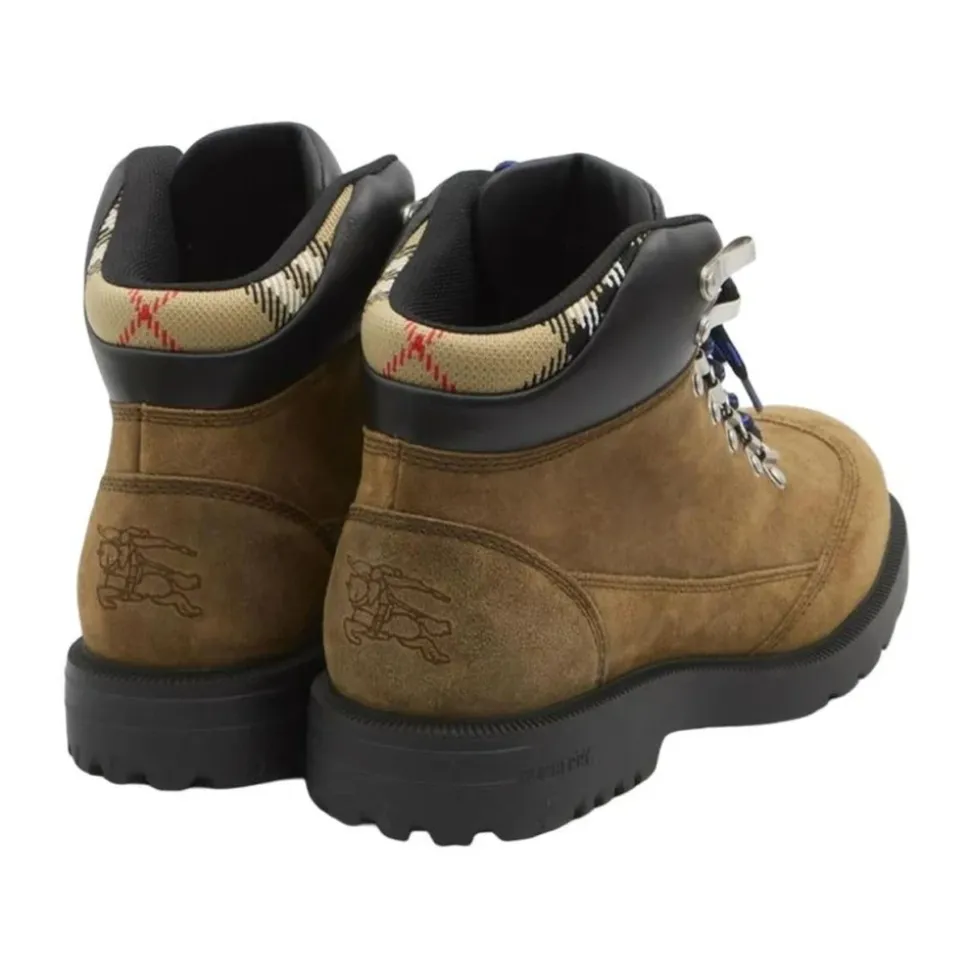 Scarponcini da trekking stringati in pelle scamosciata