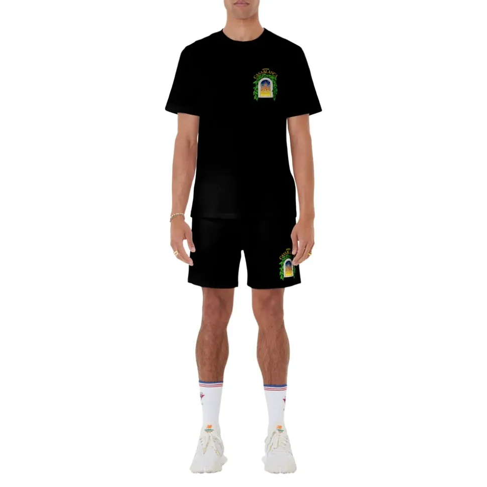 Short da Allenamento Stampato Nero Avenida