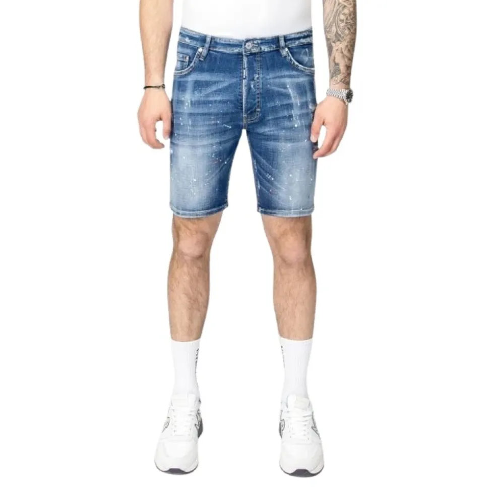 Short in Denim Blu per Spedizione nel Deserto