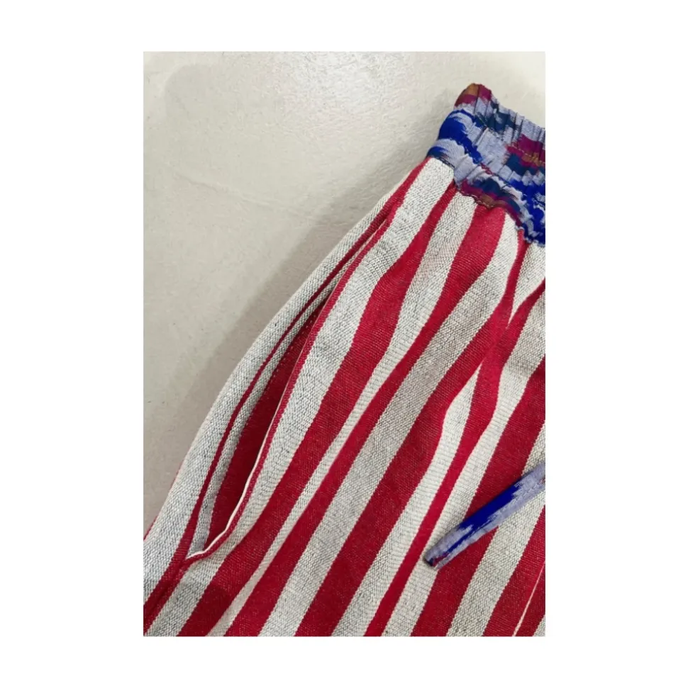 Shorts in cotone a righe con vita elastica