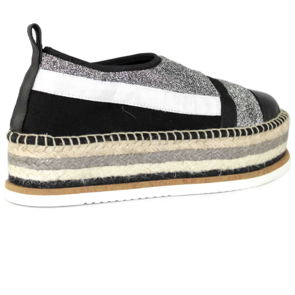 SLIPON VIT/GLITTERERO/ARGENTO