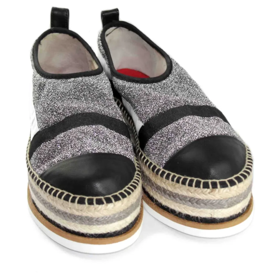 SLIPON VIT/GLITTERERO/ARGENTO