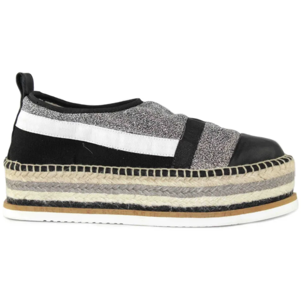 SLIPON VIT/GLITTERERO/ARGENTO