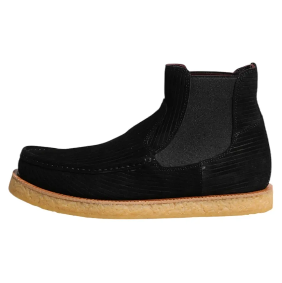 Stivaletti in camoscio nero slip on