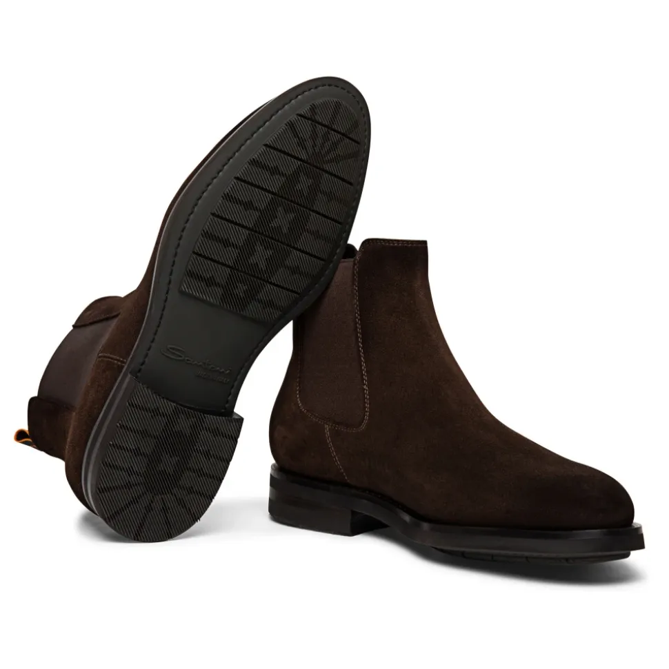 Stivaletto Chelsea in Morbida Pelle Scamosciata