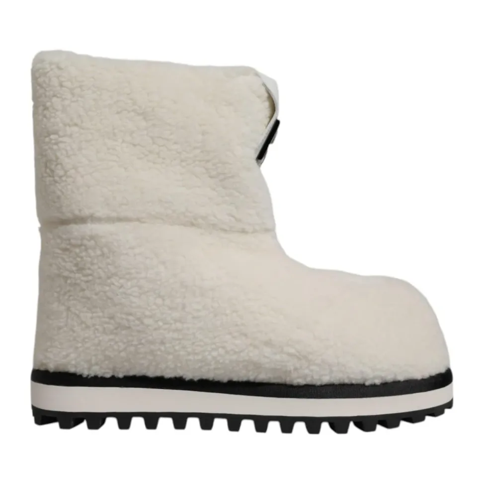Stivali Bianchi in Shearling Mid Calf