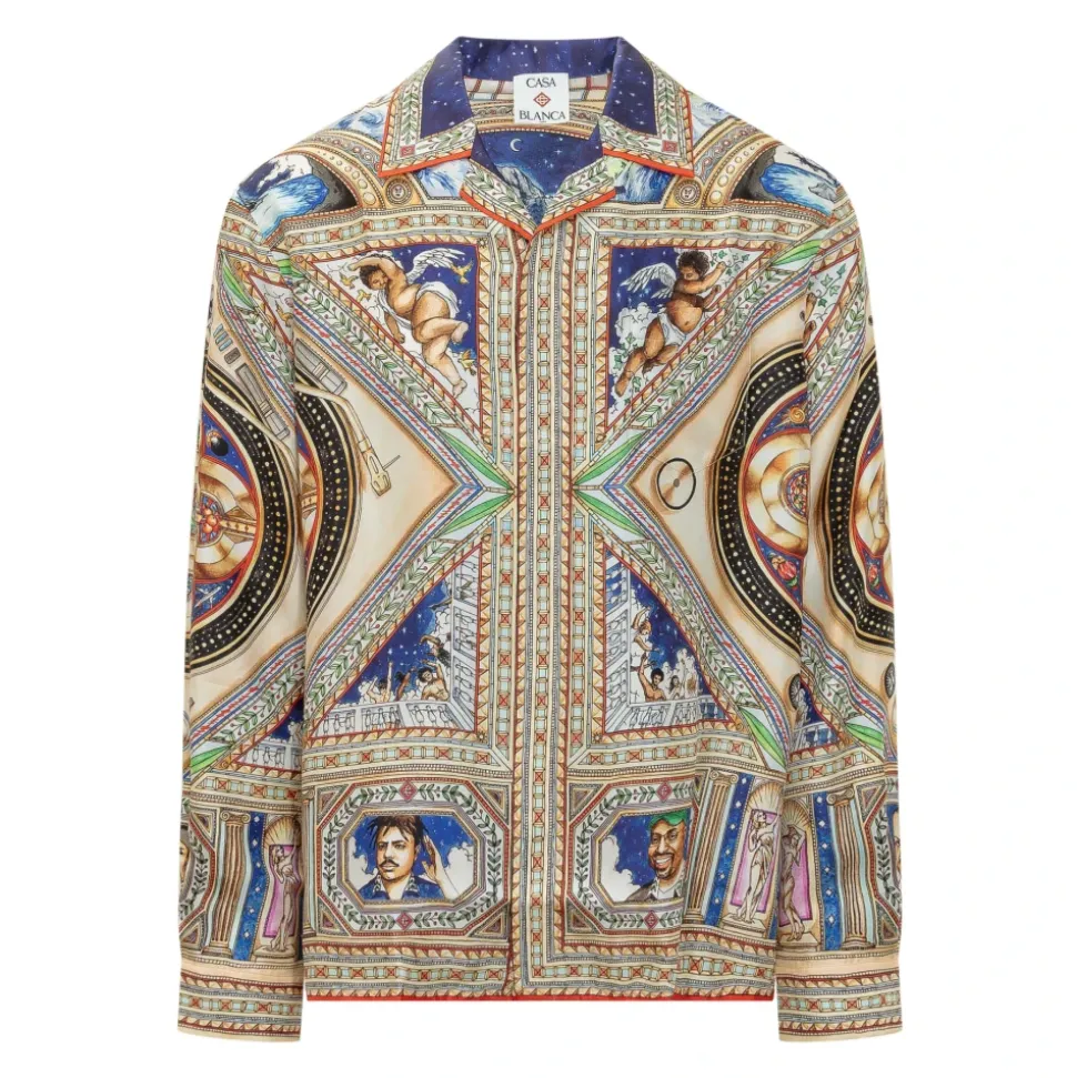 Take Me To Church Cuban Collar Silk Shirt