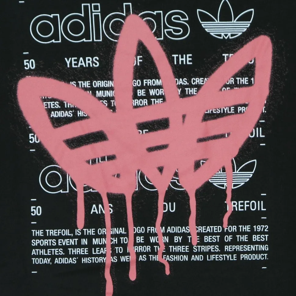 Tee nero con collo a giro e stampa logo