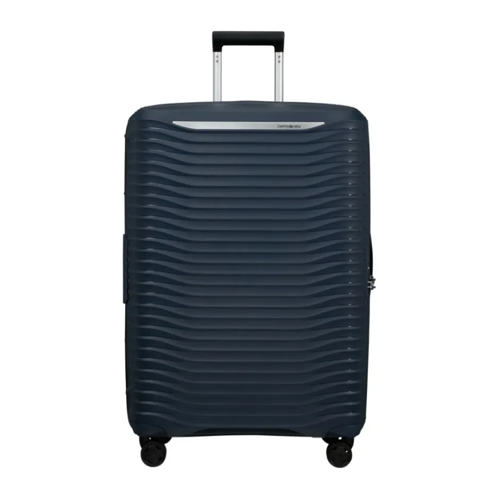 Trolley blu Upscape con caratteristiche sostenibili