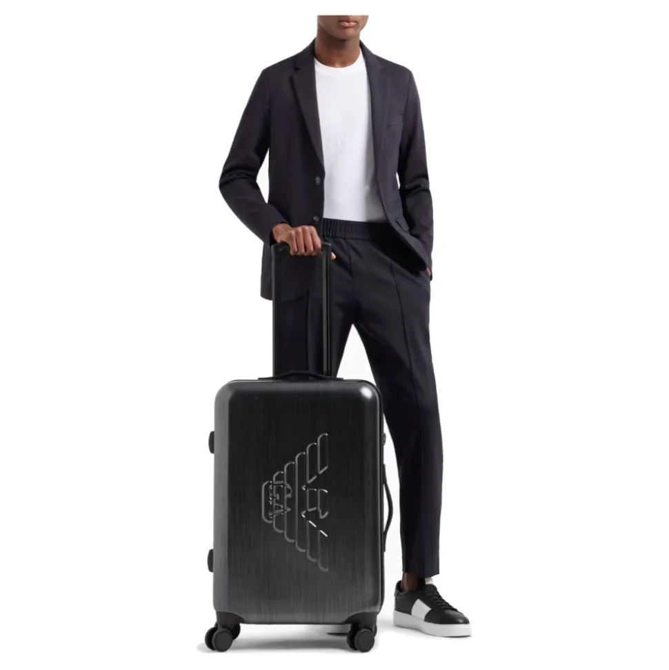 Trolley Medio Unisex con Aquila Maxi in Rilievo