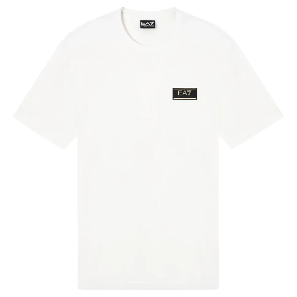 T-shirt girocollo con patch logo