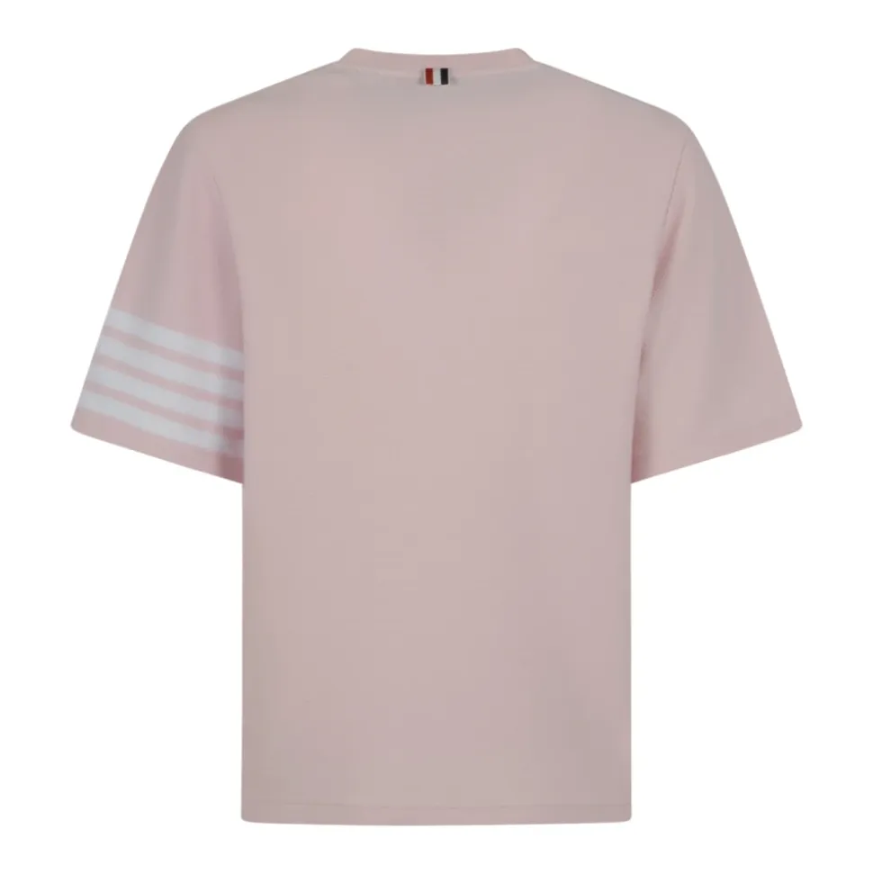 T-shirt manica corta in piqué testurizzato con 4 Bar Eng