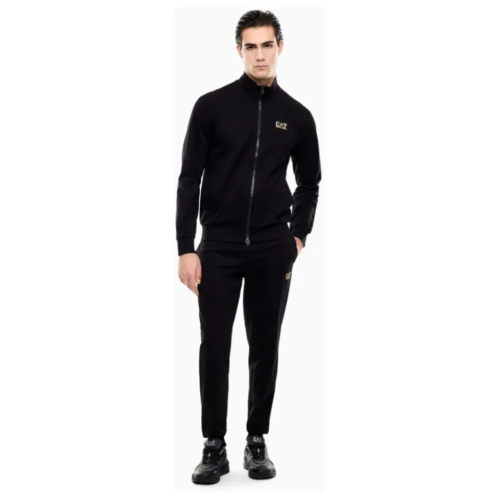 Tuta Zip con Logo sul Petto
