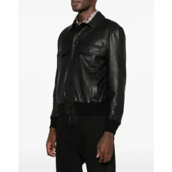 49521-U Collared Leather Jacket