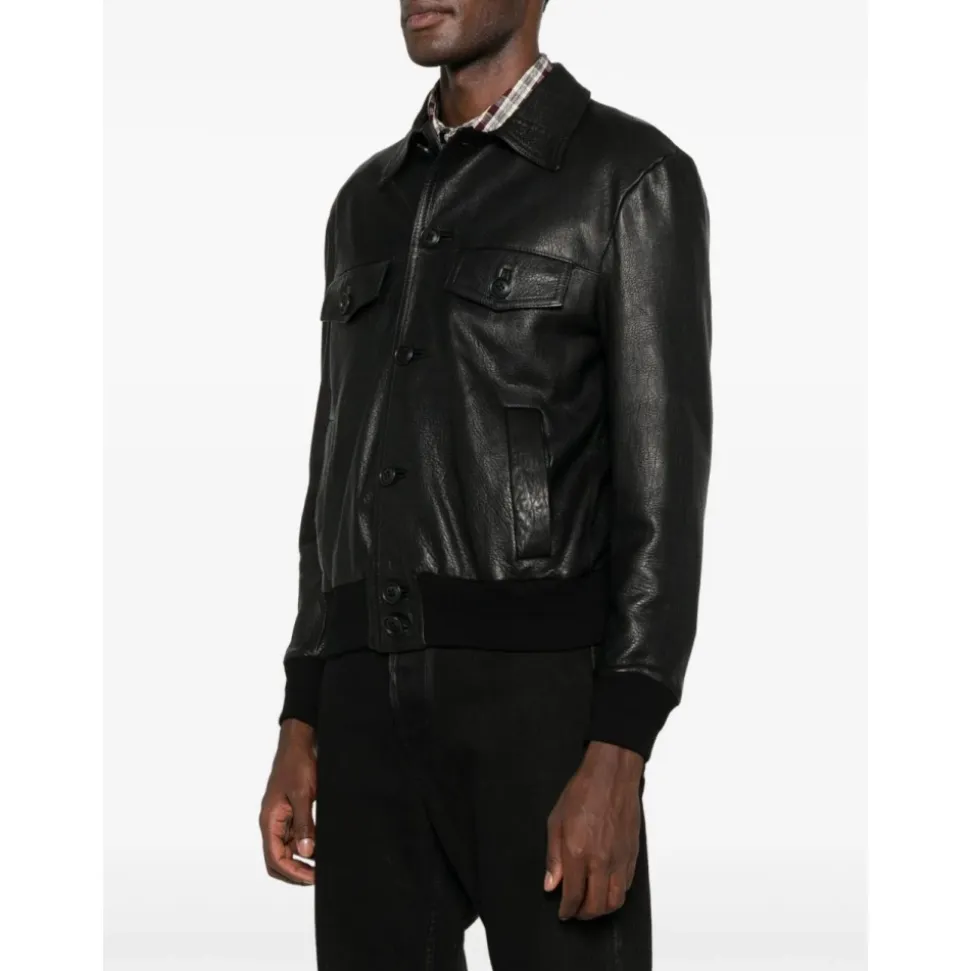 49521-U Collared Leather Jacket