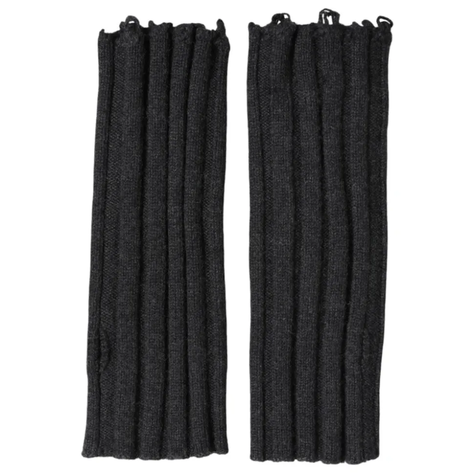 Virgin Wool Knitted Fingerless Gloves