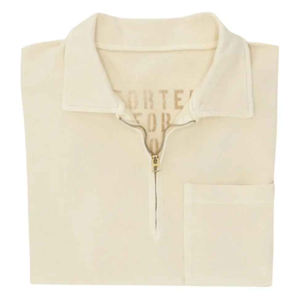 Yale Felpa in Jersey Garzato con Colletto e Zip Corda
