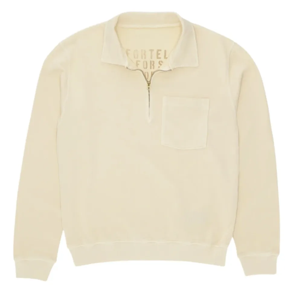Yale Felpa in Jersey Garzato con Colletto e Zip Corda